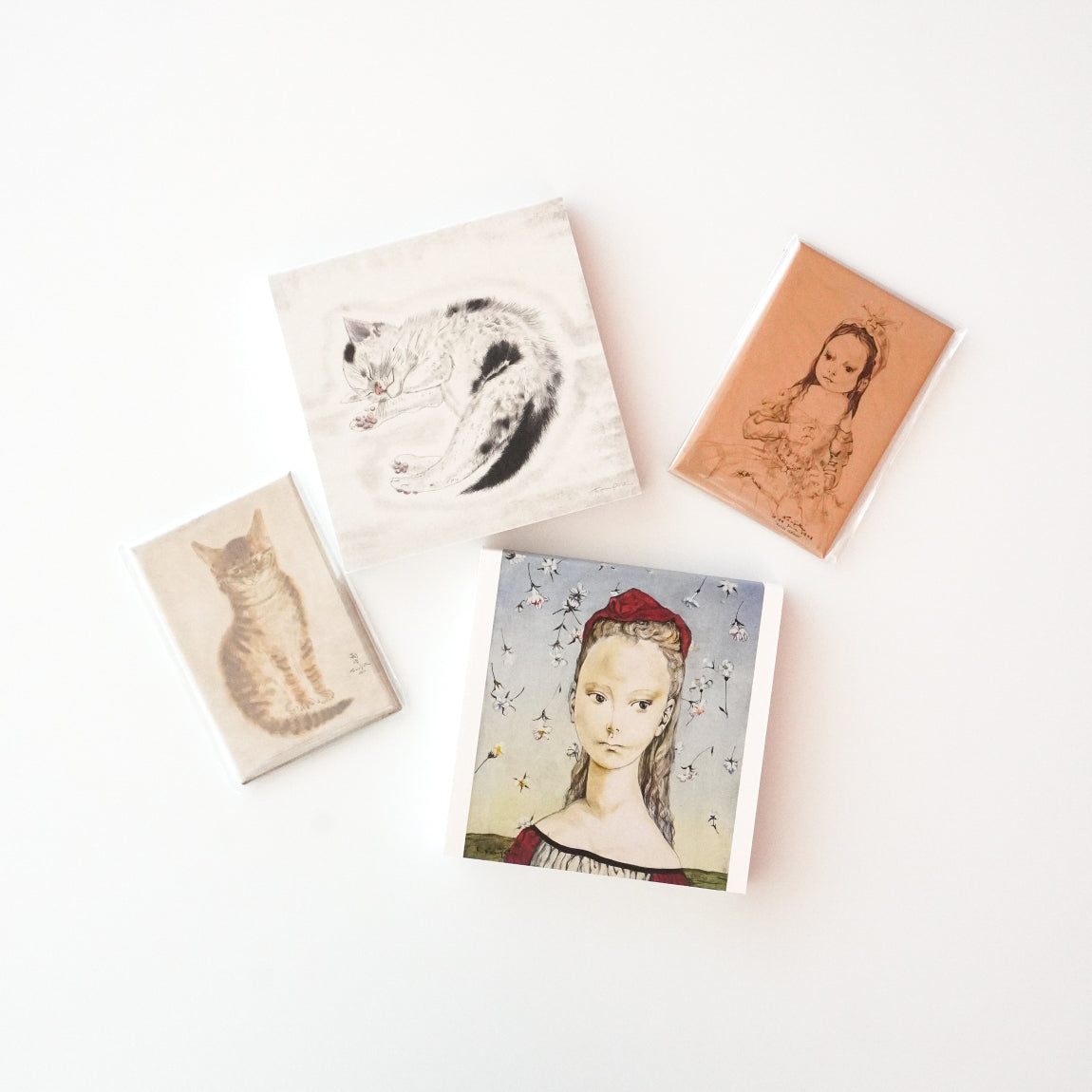 [Mother's Day Gift] Memo from "Ten Forms of Cats" Sleeping Kitten + Magnet Cat Facing Front