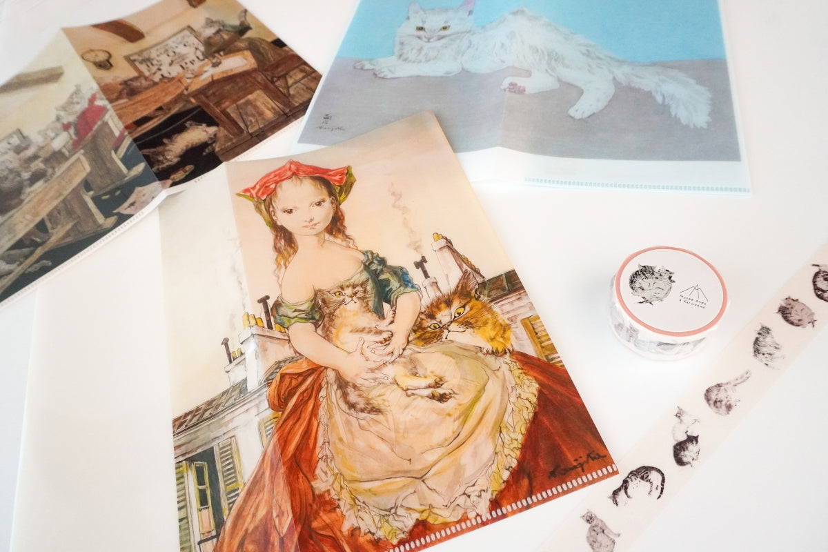 [Mother's Day Gift] Ticket Folder: Girl and Cat in Front of the Roofs of Paris + Masking Tape