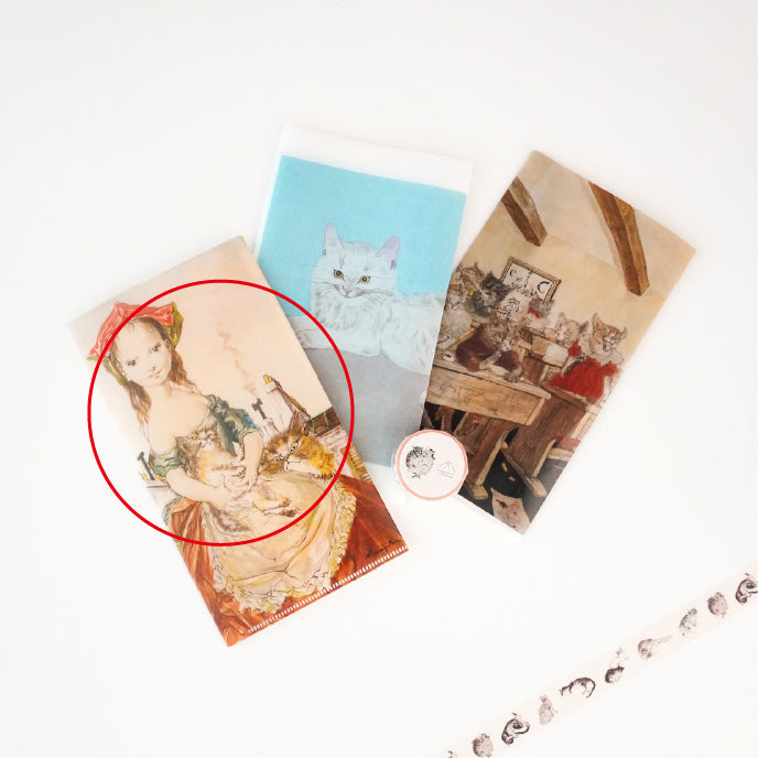 [Mother's Day Gift] Ticket Folder: Girl and Cat in Front of the Roofs of Paris + Masking Tape